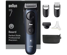 Barzdaskutė „Braun“ barzdos kirpimo mašinėlė 7 serija, +6 kirpimo įrankiai, BT7520 - juoda / tamsiai mėlyna