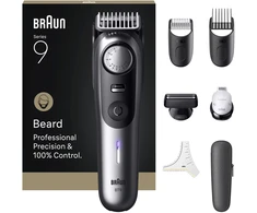 Barzdaskutė „Braun“ barzdos kirpimo mašinėlė 9 serija, +7 kirpimo įrankiai, BT9520 - matinio chromo spalvos