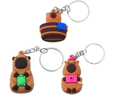 Lean Toys Raktų pakabukas iš silikono su kapibara, įvairūs dizainai