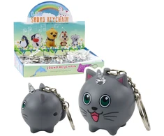 Lean Toys Raktų pakabukas vienaragis kačiukas su LED ir garsu 4.5x4 cm