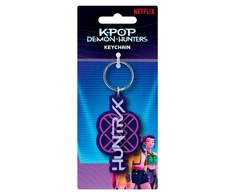 Brelok Pakabutis PVC raktų pakabukas su K-pop demonų medžiotojų ir grupės „Huntrix“ logotipu