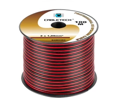 Cabletech Kabelis głośnikowy 1,0mm juodai-raudonas