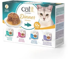 Catit Dinner dvisluoksnis šlapias katėms maistas su žuvimi (12 x 75 g)