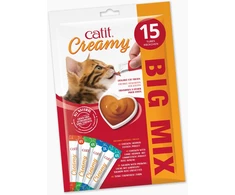 Catit - kreminis aukščiausios kokybės skanėstas katėms - su vištiena - kelių pakuočių pakuotė (15 x 10 g)