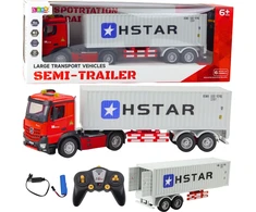 Lean Toys Radijo bangomis valdomas sunkvežimis su priekaba HSTAR 6CH 270°