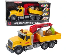 Lean Toys Šiukšlių Rūšiavimo Sunkvežimis Su Konteineriais, Šviesomis Ir Garsu