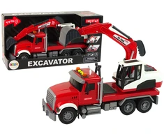 Lean Toys Žaislinis ekskavatorius su šviesos ir garso efektais LeanToys, raudonas