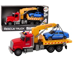 Lean Toys Raudonas evakuatorius su kranu