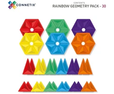 „Connetix“ – vaivorykštės geometrijos rinkinys, 30 detalių – (CT-R-00030-GE)