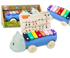 Lean Toys Žaisliniai begemoto formos cimbolai su ratais vaikams