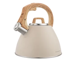 Virdulys, 2,5 l smėlio spalvos plieno virdulys su medžio imitacijos rankena, Klausberg kb-7954