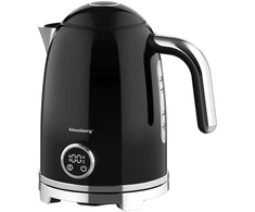 Czajnik, Virdulys, Elektrinis virdulys su retro termometru, LED skydeliu, juodas, 1,7 l