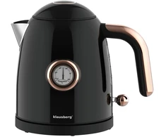 Czajnik, Virdulys, Elektrinis virdulys su termometru, nerūdijančio plieno, juodas, 1,0 l, 1200 W, Klausberg, kb-9017