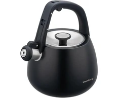 Virdulys, Nerūdijančio plieno virdulys su švilpuku, juodas, talpa 2,5 l, klausberg, kb-7774