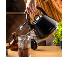 Virdulys, Plieninis virdulys su švilpuku, 2,5 l, matinės juodos spalvos, Klausberg kb-7948