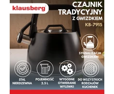 Virdulys, Tradicinis virdulys 2,5 l, juodas Klausberg