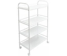DA679B Vežimėlio stalas ant ratukų, baltas, 60x32x100