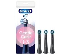 Dantų šepetėlis „Oral B iO“ serijos „Gentle Care“ keičiamos dantų šepetėlio galvutės – juodos – 3 vnt.
