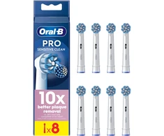 Dantų šepetėlis „Oral B Pro Jautrus Clean“ dantų šepetėlio galvutės – baltos – 8 vnt.