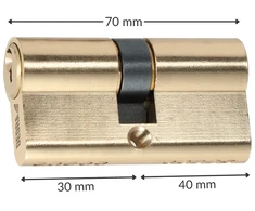 Dedra Spynos įdėkla 70mm 30/40, žalvarinė, 3 vnt. raktų