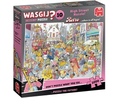 Dėlionė „Wasgij Retro Destiny 10“ – vargas gatvėje! (1000 detalių)