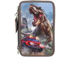Dino World - Trigubas pieštukų dėklas NEW WORLD (0013693)