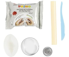 DIY Kit - Mini rankdarbių rinkinys modeliavimui, žvakidė su kriauklėmis - balkšva - 1 pakuotė (977842)
