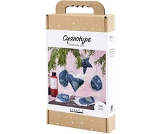 Diy Kit „Pasidaryk pats“ rinkinys – cianotipijos kalėdinės dekoracijos – mėlynos – sidabrinės (977848)
