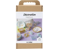 Diy Kit „Pasidaryk pats“ rinkinys – dėžutės – kriauklės – raktų pakabukai – pastelinės spalvos (977847)