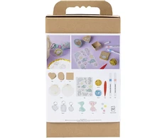 Diy Kit „Pasidaryk pats“ rinkinys – dėžutės – kriauklės – raktų pakabukai – pastelinės spalvos (977847)