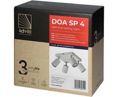 Orno DOA SP4, sieninis/lubinis šviestuvas, GU10, max. 4x50W, IP20, baltas, kvadratinis