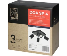 Orno DOA SP4, sieninis/lubinis šviestuvas, GU10, max. 4x50W, IP20, juodas, kvadratinis