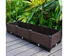 Donica Sodo vazonas gėlėms ir daržovėms, modulinis, 120x40x22cm, rudas