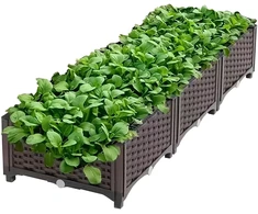 Donica Sodo vazonas gėlėms ir daržovėms, modulinis, 120x40x22cm, rudas