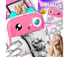 Drukarka spausdintuvas Mini katės terminis spausdintuvas, 11 ritinėlių nuotraukoms ir užrašams, nešiojamas vaikams