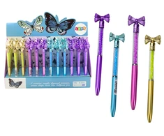 Lean Toys Elegantiškas tušinukas su deimantų dekoru ir mėlynu rašalu