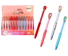 Lean Toys Rašiklis su kristalais, mėlynas 0.7mm