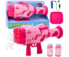 Lean Toys Elektrinis burbulų šautuvas rožinis, 64 angos