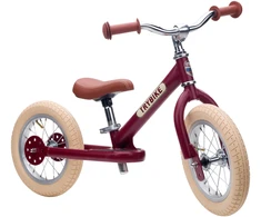 Dviratis-trybike - 2 plieniniai ratai - vintažinės raudonos spalvos (30TBS-2-Raudonas-VIN)