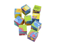 Lean Toys Spalvotos dėlionės blokai dinozaurai 6in1, 9 el.