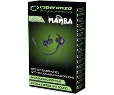 EGH202K „Esperanza“ į ausis įstatomos ausinės su mikrofonu, žaidimų ausinės „Mamba“