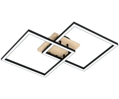 „Eglo“ – „Lomaltas-Z“ išmanusis lubinis šviestuvas – juodas ir ąžuolinis – 49,5 x 77 cm – reguliuojamo baltumo – „Zigbee“ ir „Bluetooth“