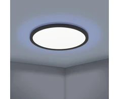 „Eglo Rovito-Z“ išmanusis lubinis šviestuvas – juodas – Ø42 cm – RGB + reguliuojama balta spalva – „Zigbee“ ir „Bluetooth“