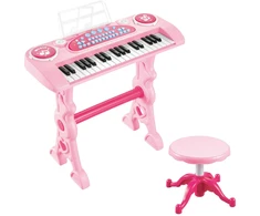 Lean Toys Elektroninis pianinas vaikams su mikrofonu, 37 klavišai, rožinis
