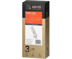 Orno ENID LED 10W, sodo šviestuvas su PIR judesio jutikliu, 800lm, IP65, 4000K, baltas