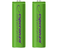 EZA103G Esperanza įkraunamos Ni-MH AA 2000mAh baterijos, 2 vnt. žalios