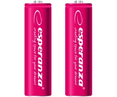 EZA103R Esperanza įkraunamos Ni-MH AA 2000mAh baterijos, 2 vnt. raudonos