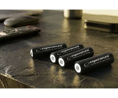 EZA106 Esperanza įkraunamos Ni-MH AA didelės talpos 2600 mAh baterijos, 4 vnt. juodos