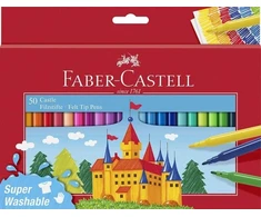 Faber-Castell flomasteriai, pilies formos, 50 vnt. pakuotė kartoninėje dėžutėje (554204)