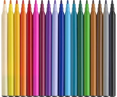 Faber-Castell - Flomasteris vienaragis 18+6 + lipdukai (554221)